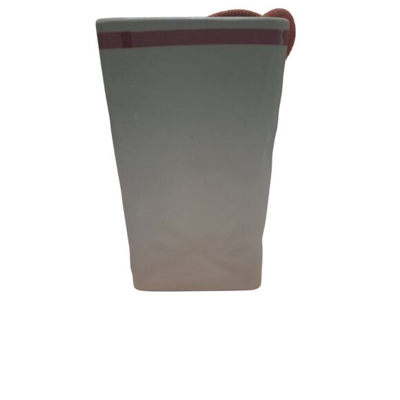 Vintage FTDA 1986 Cottagecore Decor Ceremic Gift Bag Vase Pen/Pencil Holder - Picture 5 of 7